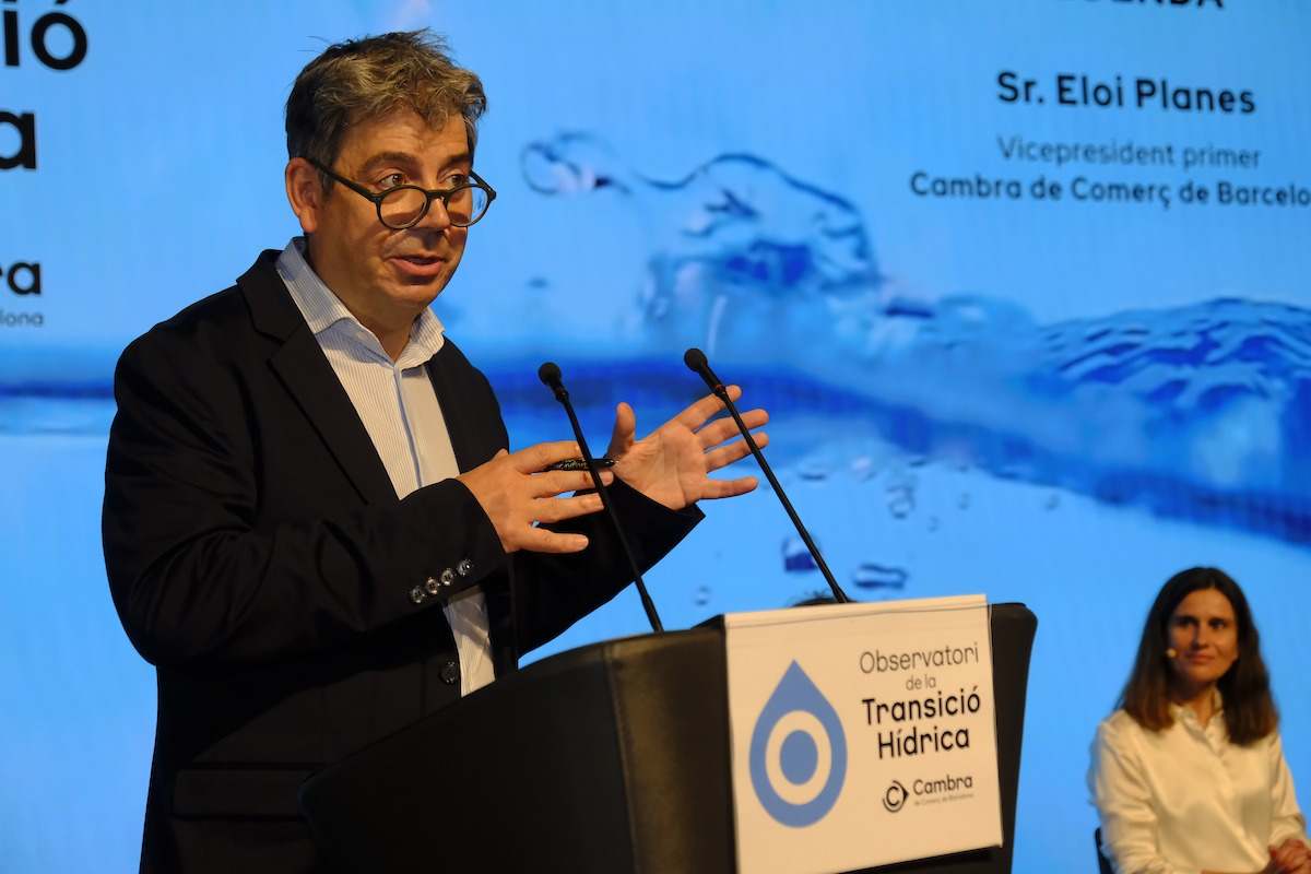 Eloi Planes, presidente ejecutivo de Fluidra, en la presentación de un informe del Observatorio de la Transición Hídrica. EE
